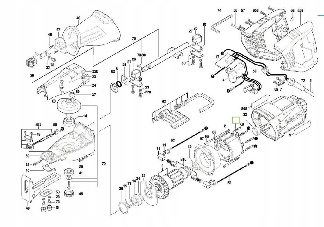 Bosch uchwyt brzeszczota PSA 900 E pilarki blokada Marka Bosch