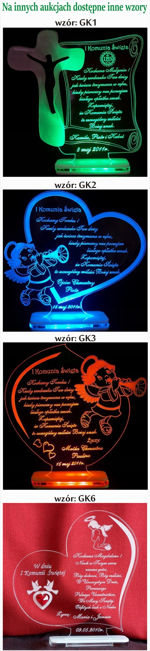 I KOMUNIA ŚWIĘTA PODŚWIETLANA PAMIĄTKA z FOTO Okazje komunia