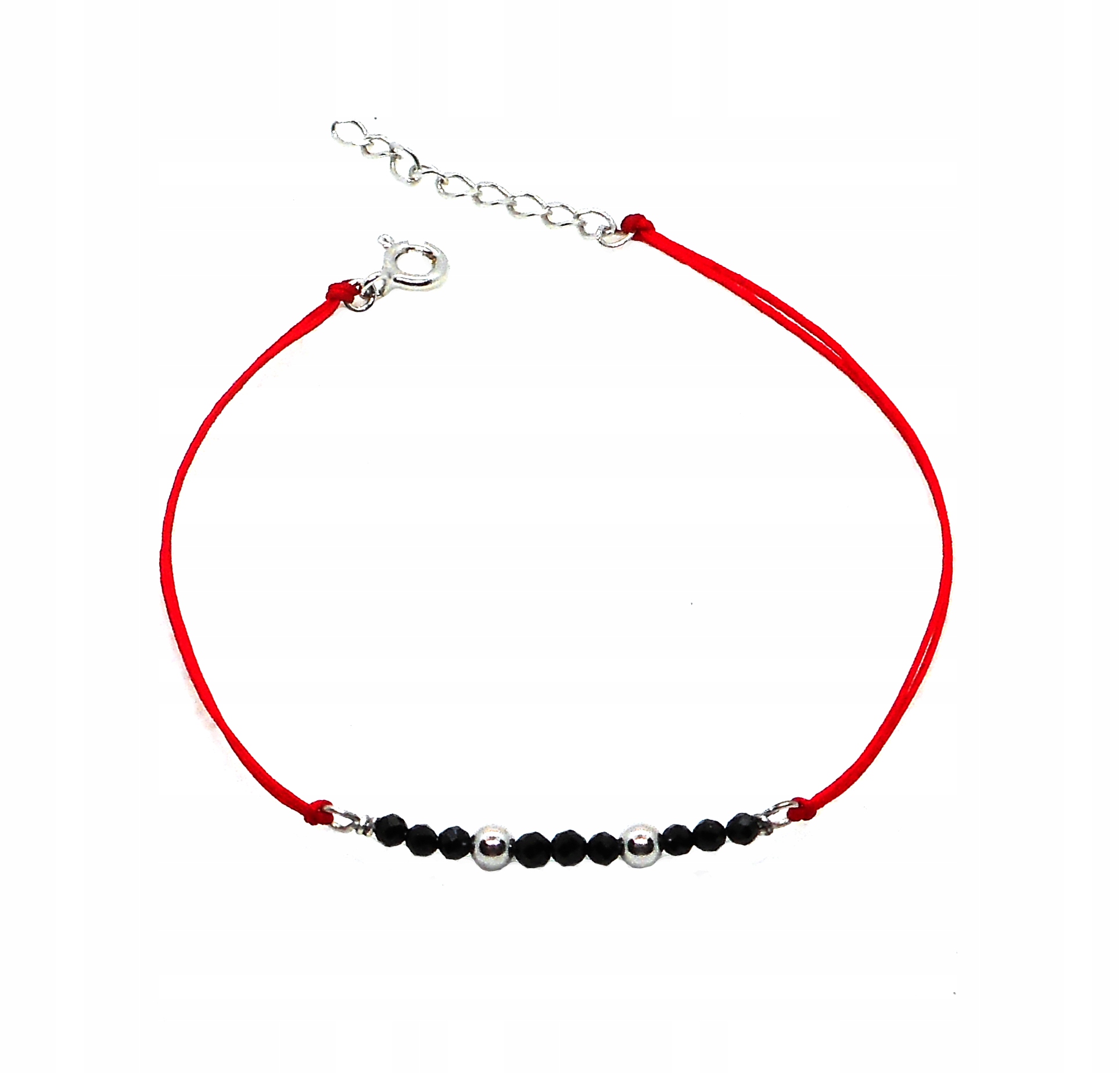 

Bransoletka sznurek czarny spinel 2mm srebro 925