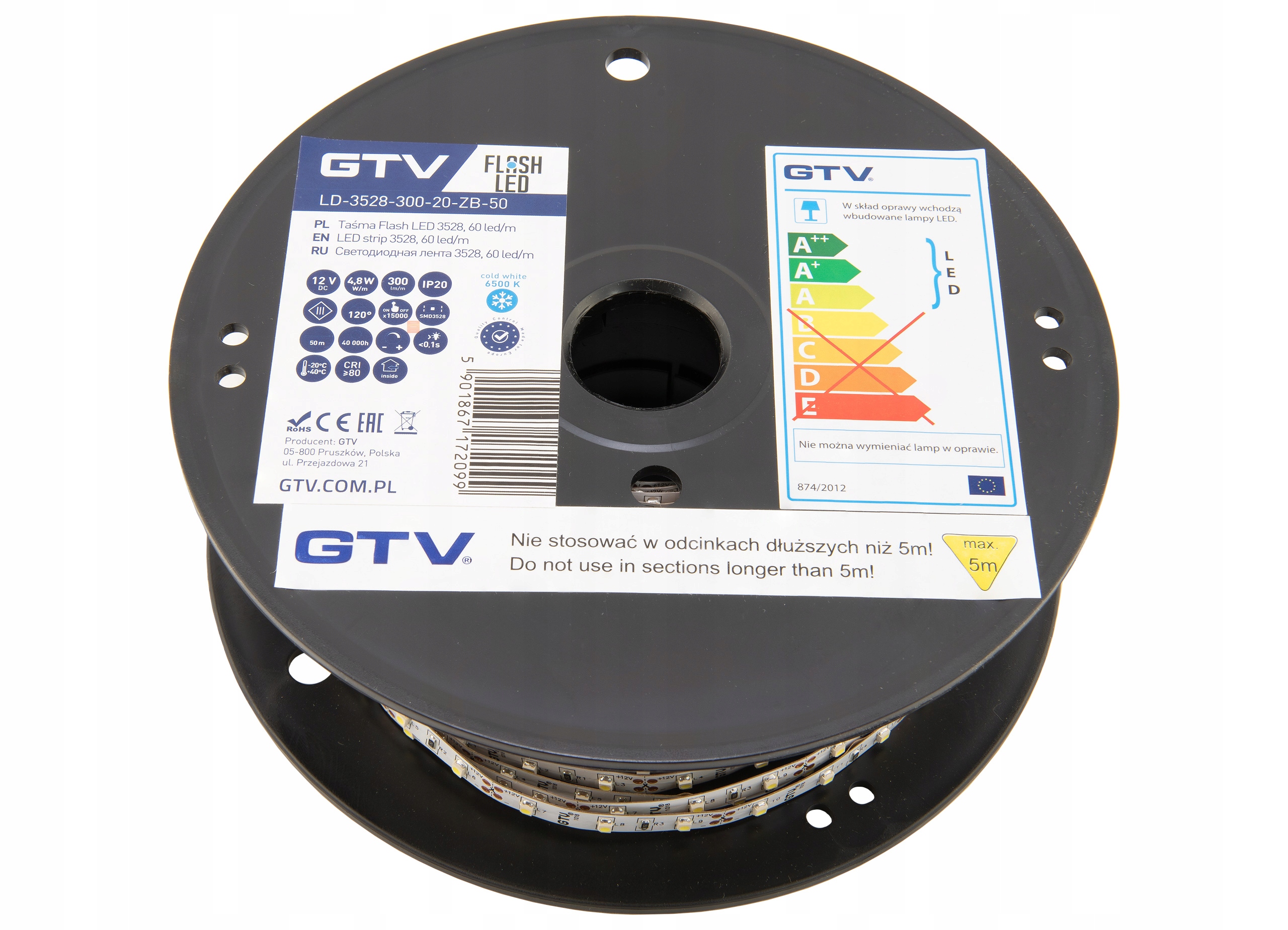 

Taśma Led 3528-300 biały neutralny 12V 1m Gtv