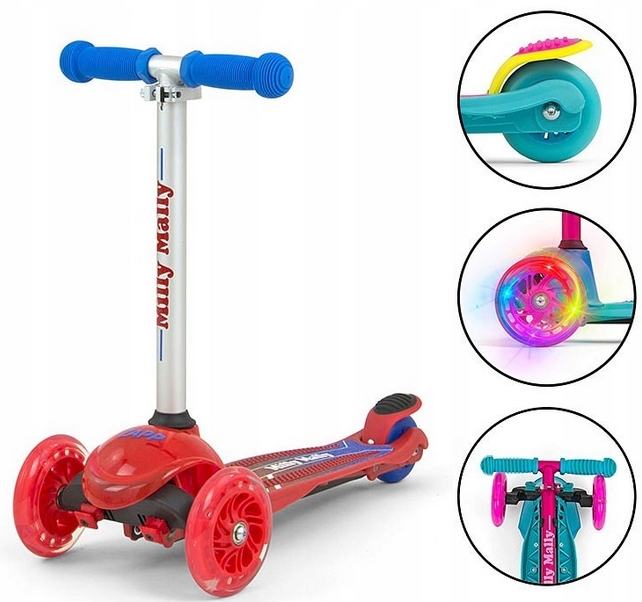 MILLY MALLY SCOOTER ZAPP HULAJNOGA TRÓJKOŁOWA LED