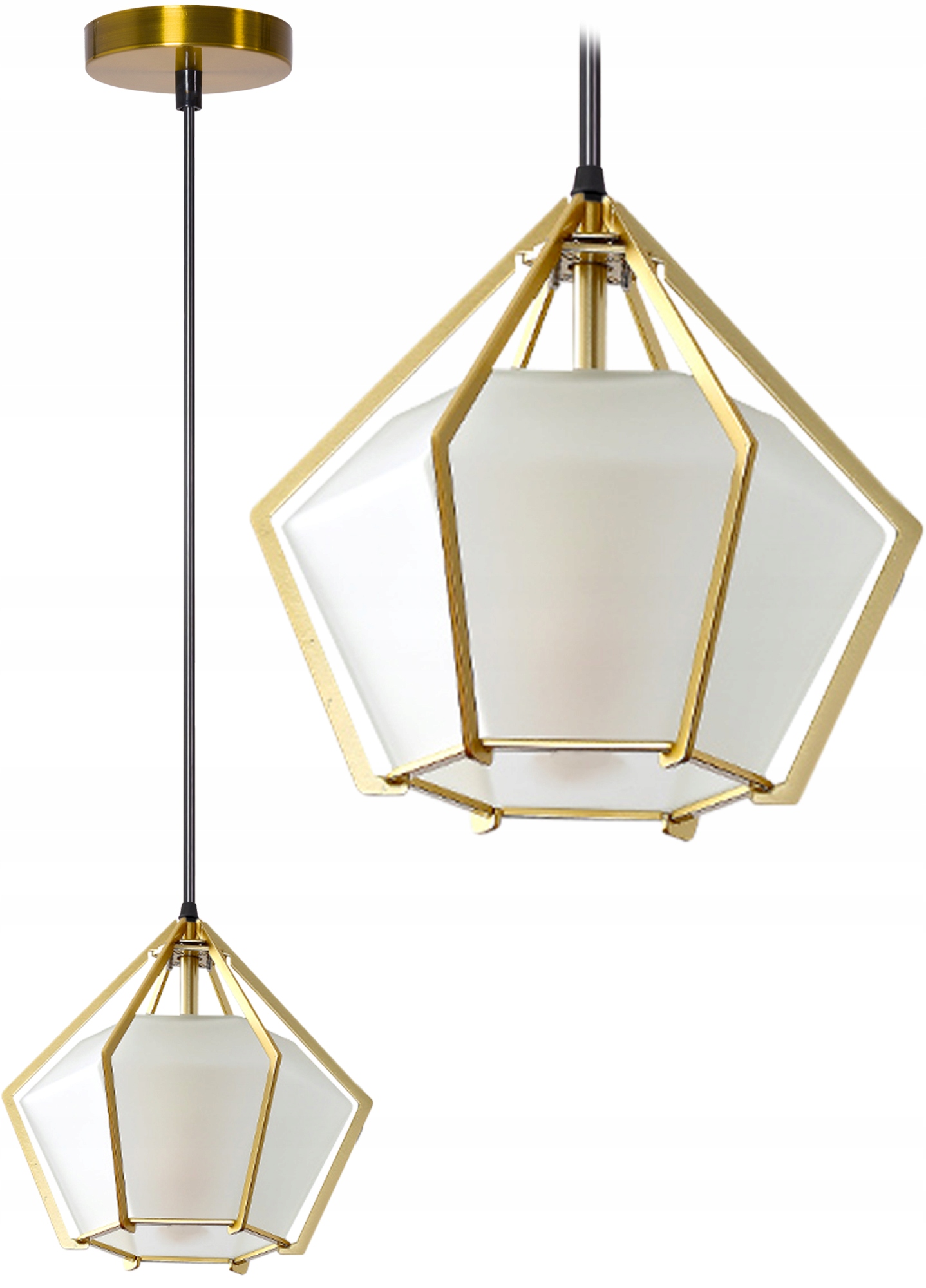 

Lampa Wisząca Sufitowa Diament Szklana Biała