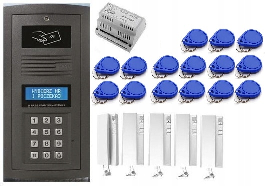 Domofon 5-rodzinny Elfon Optima breloki op-255r