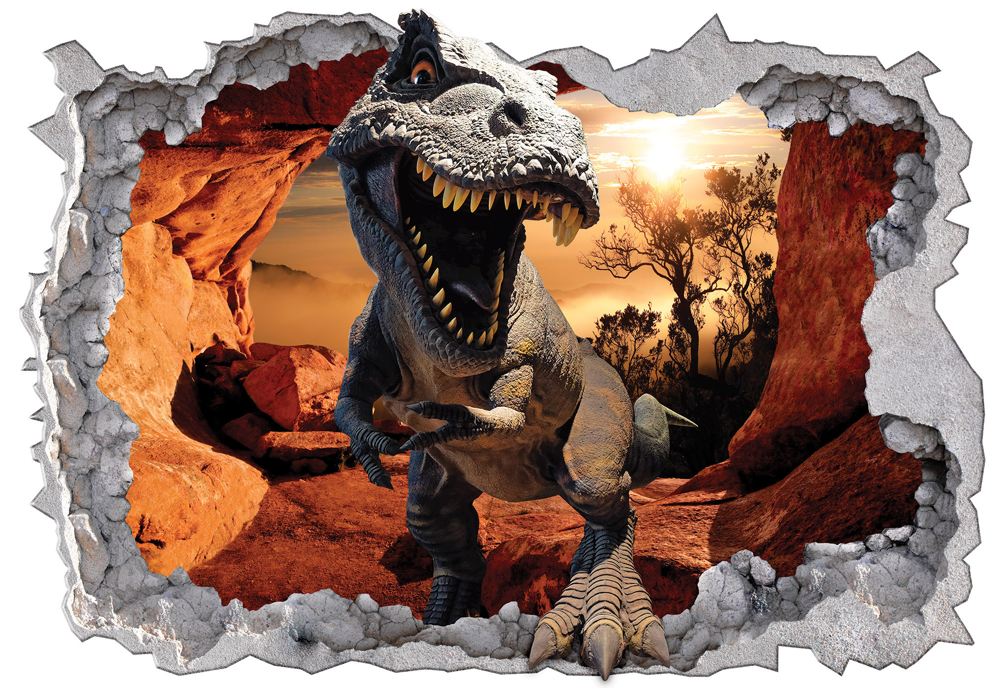 Fototapeta nálepka plakát Dinosaurus díra 152x104