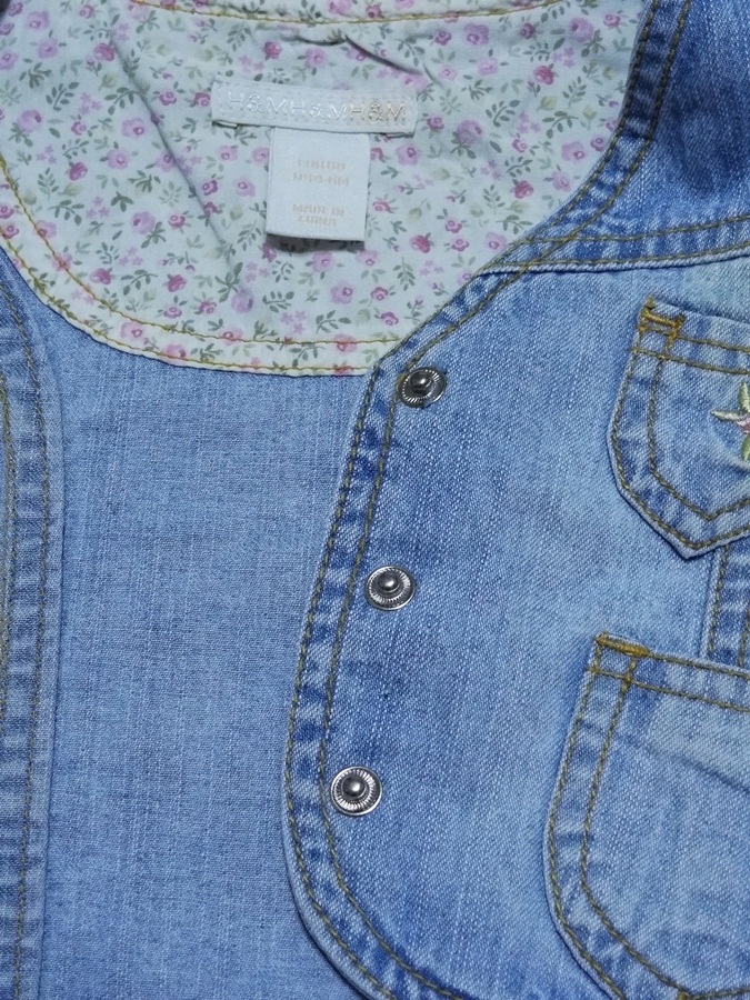 H&M kamizelka DENIM JEANSOWA bezrękawnik 68-74-80 Rozmiar 68