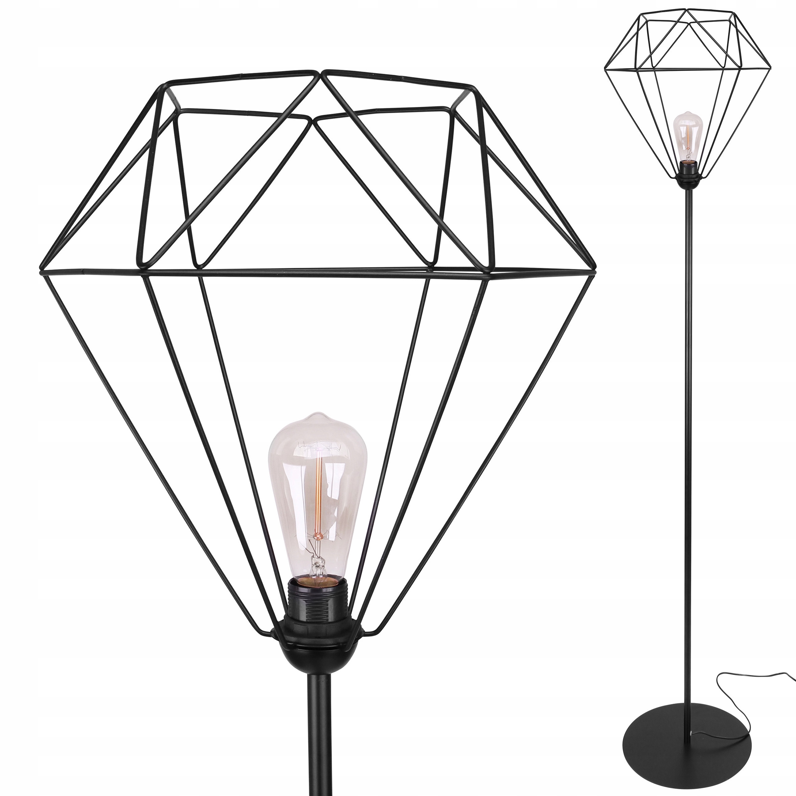 

Modna Stojąca Lampa Podłogowa Druciak Loft Edison