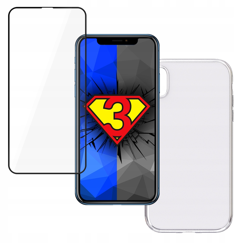 

Szkło 9h +etui - 3mk Glass+Case na cały -iPhone Xr