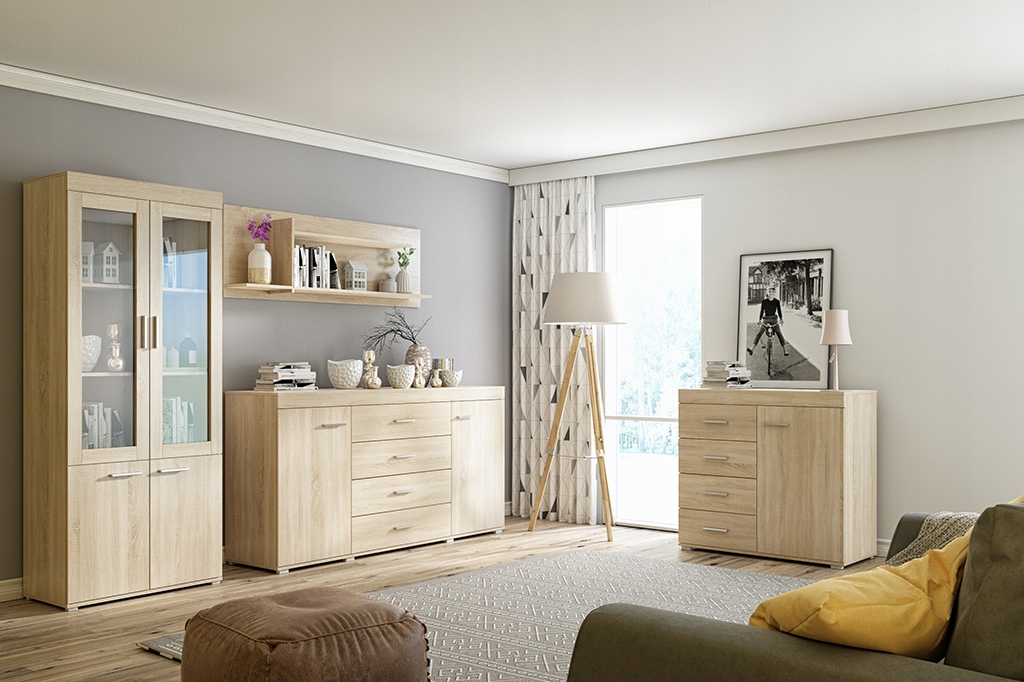 M28 BIURKO KOMPUTEROWE dąb sonoma z szufladami 120 Materiał korpusu płyta laminowana