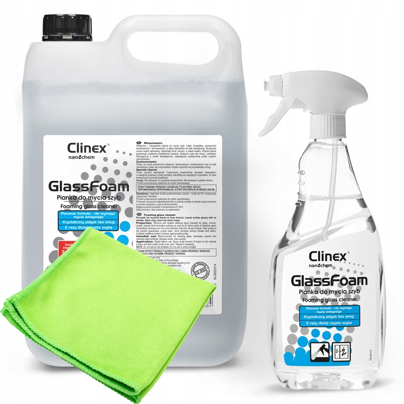 

Clinex Glass Foam Pianka do Mycia Szyb 5L + 650ml
