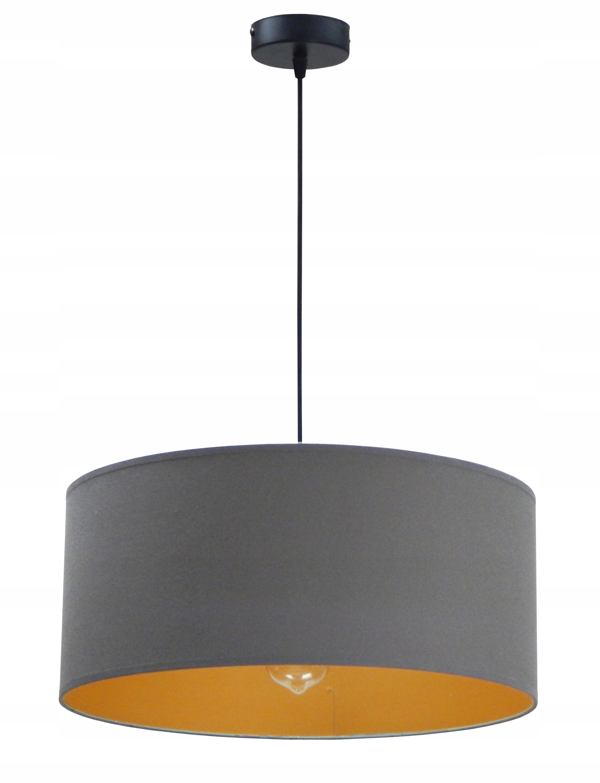 LAMPA WISZĄCA SUFITOWA LED FI 40cm SZARO/ZŁOTY