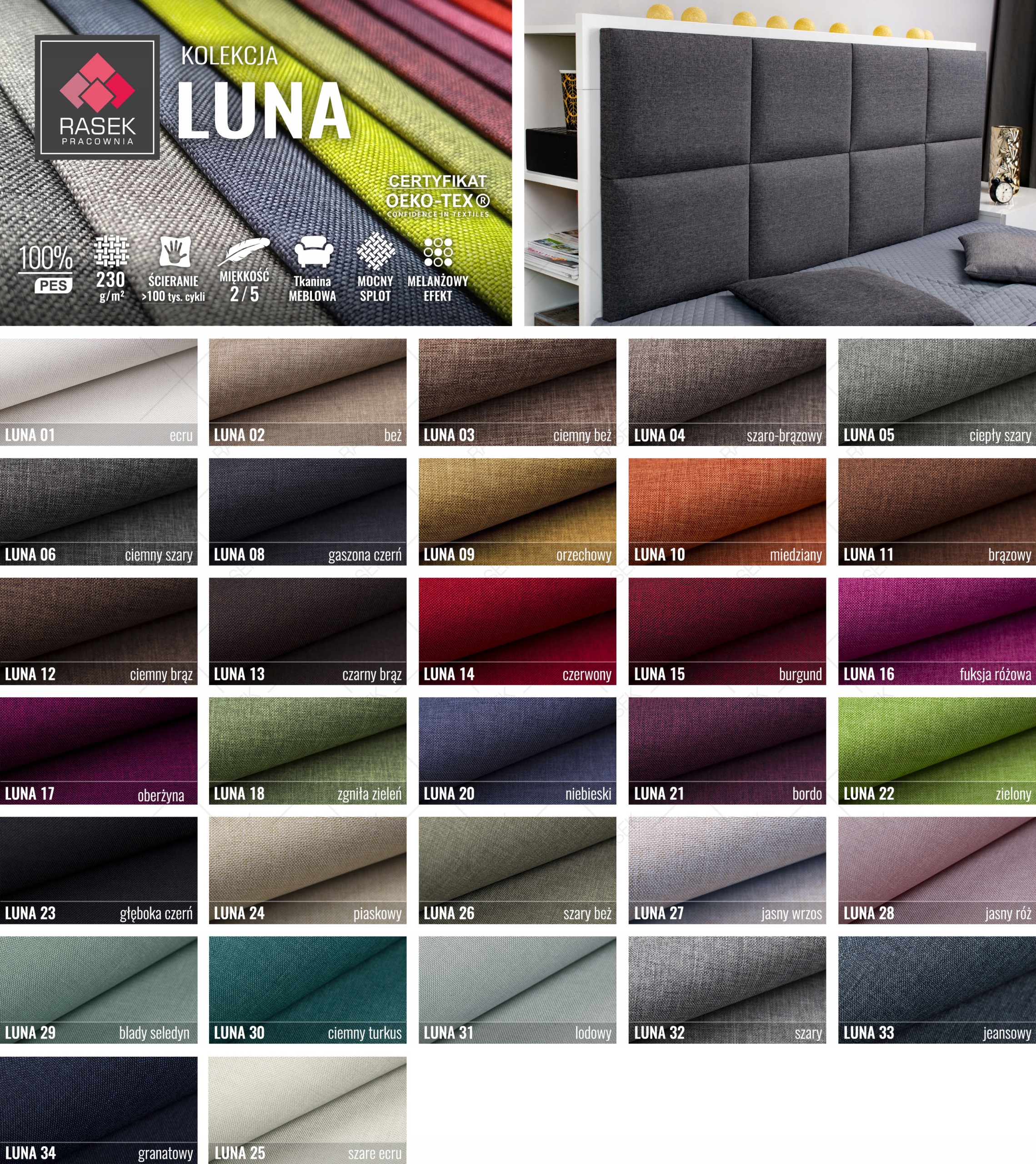 WEZGŁOWIE PIKOWANE CLASSIC Zagłówek 160x80