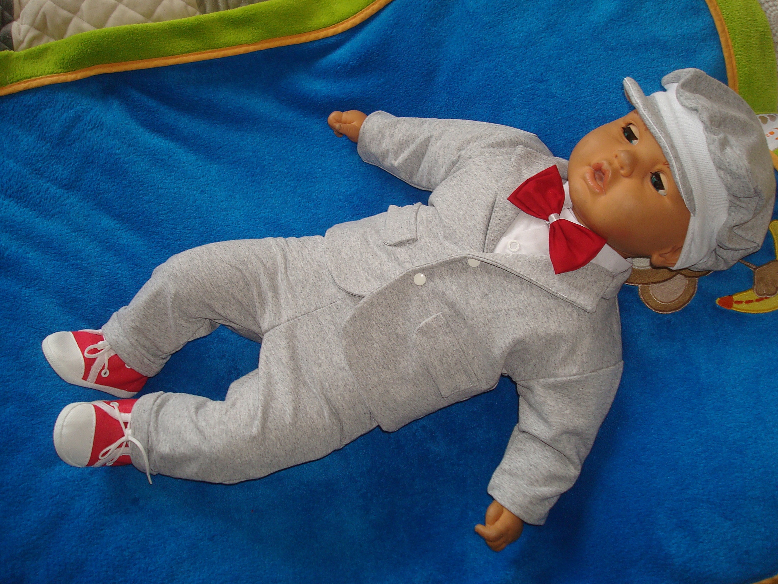 UBRANKO BAWEŁNA KOMPLET CHRZEST MARYNARKA 80 Marka bez marki