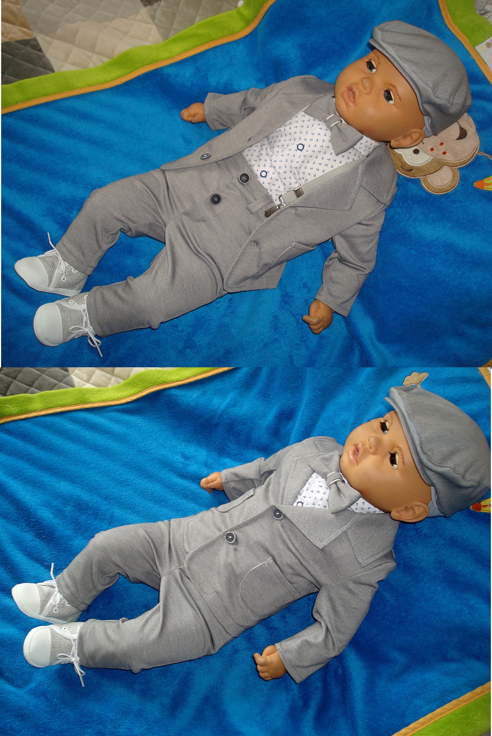 BAWEŁNA MARYNARKA KOMPLET UBRANKO/CHRZTU/WESELE/86 Marka bez marki