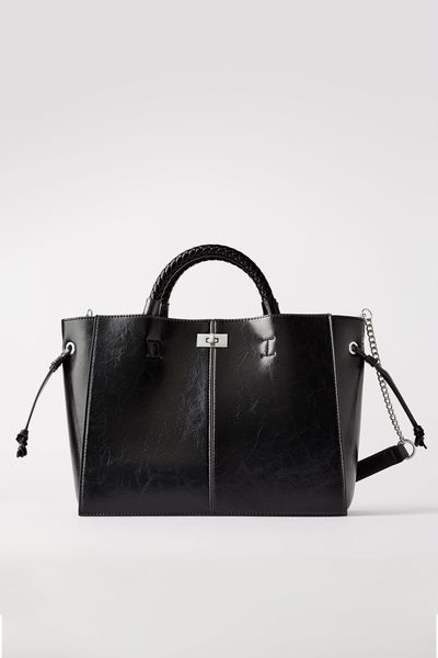 ZARA listonoszka torebka 8152/004 czarna plecionka Marka Zara