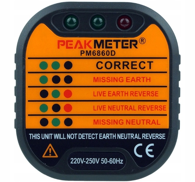 

PM6860D tester wtykowy 220-250V ac PeakMeter