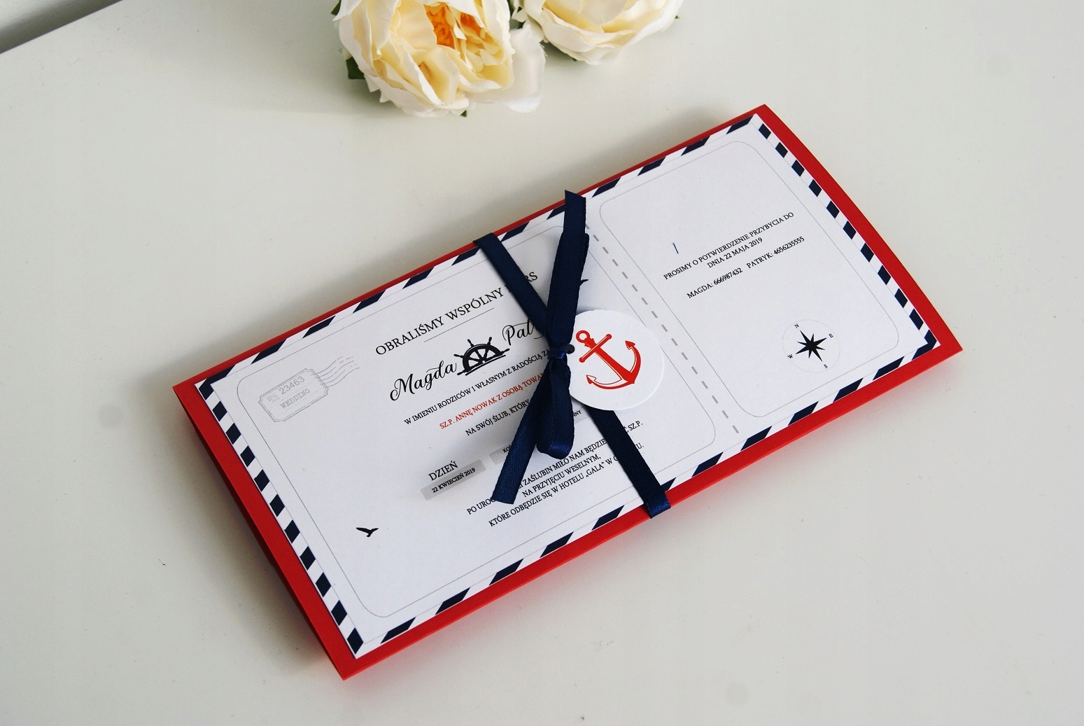 ZAPROSZENIA ŚLUBNE BILET NA REJS STATKIEM MORSKIE Liczba sztuk 1 szt.