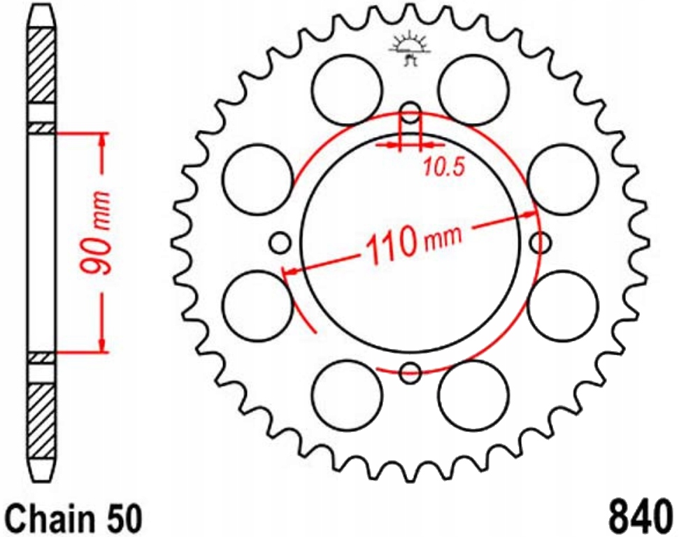 Zadní ozubené kolo Jt R840 35 38Z Yamaha Xs 400 Dohc
