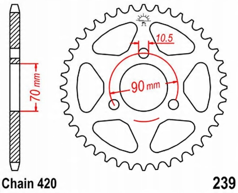 

Zębatka tylna Jt R239 36-50Z Honda Mt 50 S 80-82