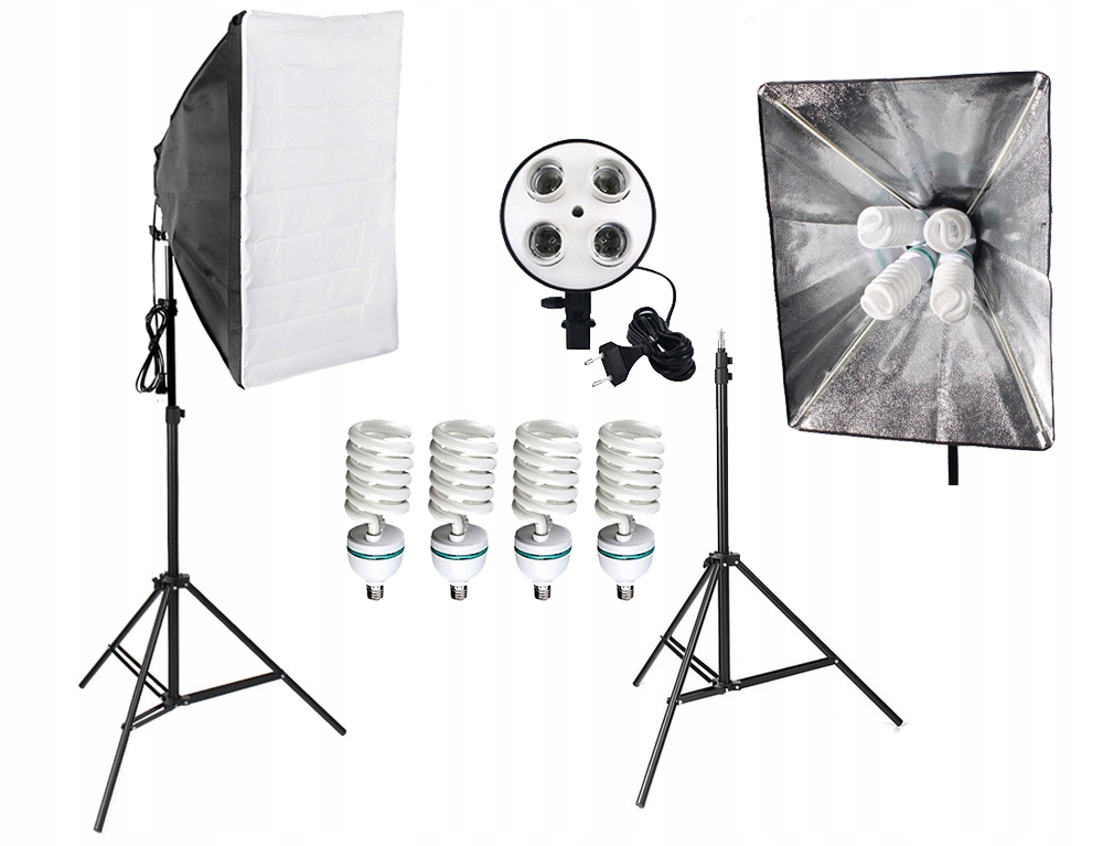 

Pakiet Pro Softbox 50x70cm Żarówki 4x325W Jasny