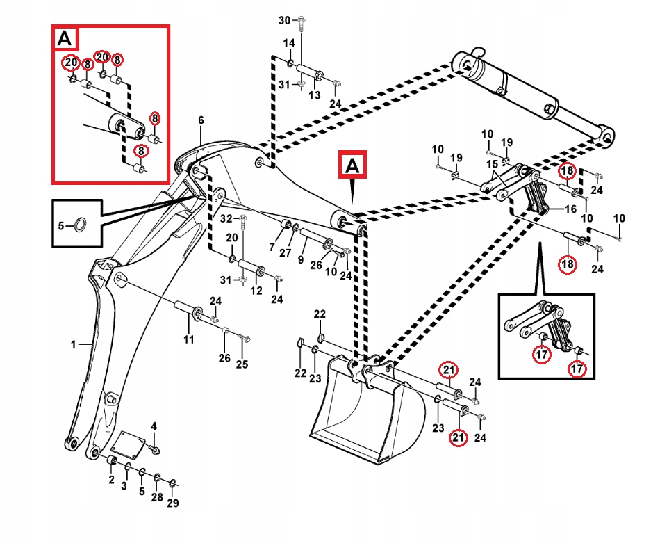 БОЛТЫ ВТУЛКИ КРЕПЛЕНИЯ ЗАДНЕГО КОВША VOLVO BL71
