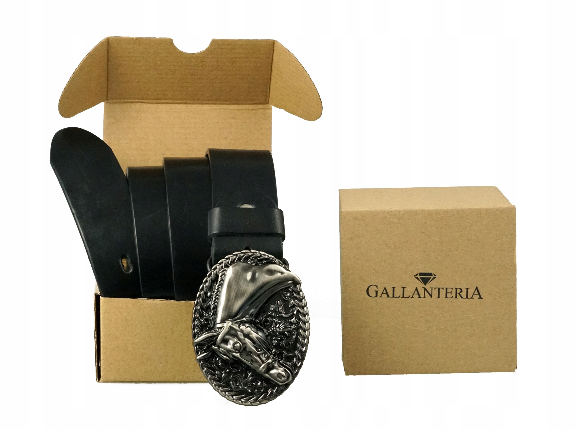 PASEK DO SPODNI SKÓRZANY KLAMRA KOŃ 110 Płeć uniseks