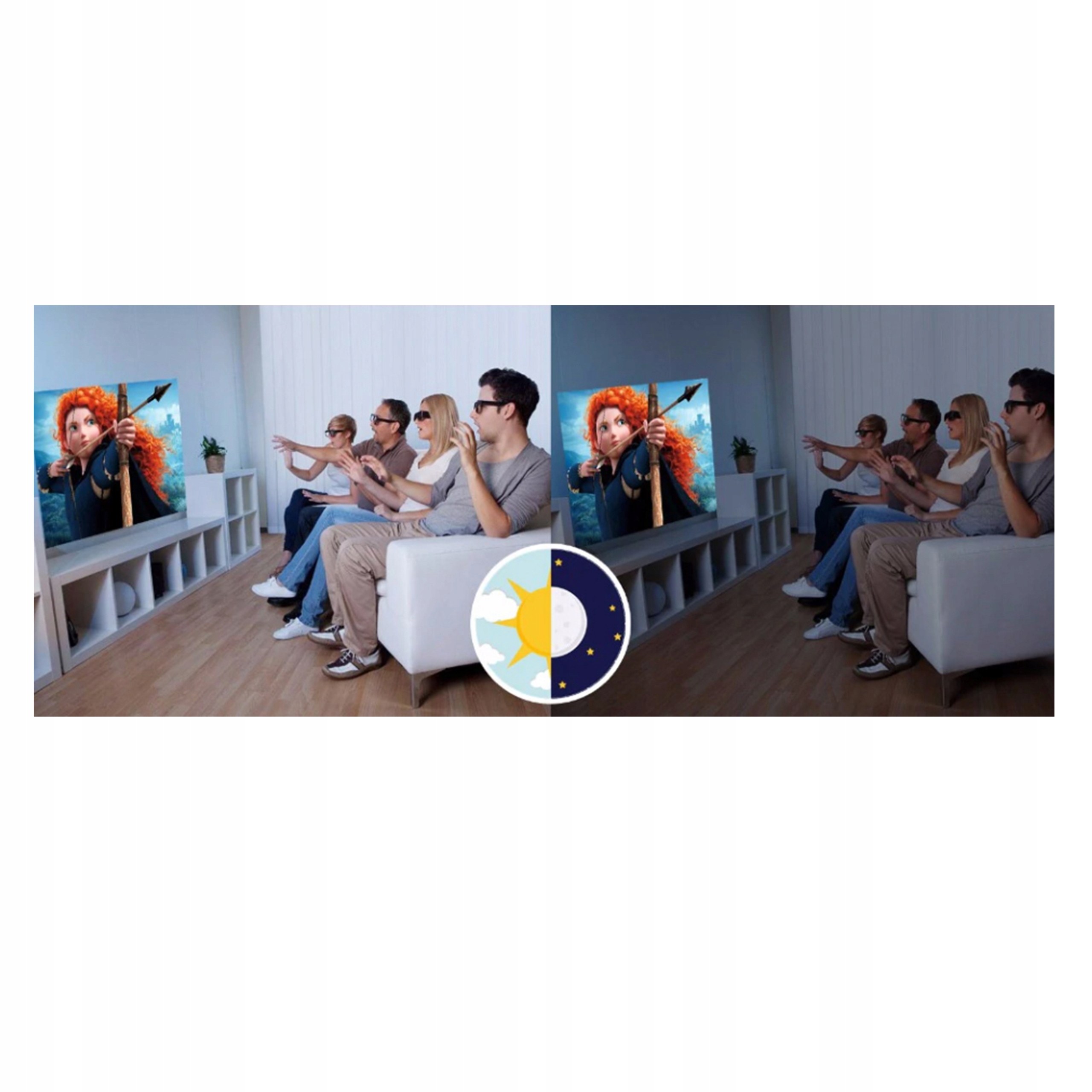 PROJEKTOR ANDROID AUTO FOCUS ZOOM LED DLP 4K 3D PL Komunikacja Wi-Fi