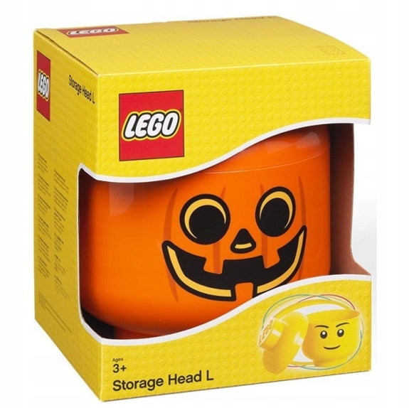 Lego Średnia Głowa Dynia Pumpkin S Pojemnik 16 CM. Roz. S Halloween