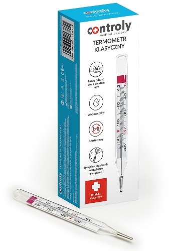 MEDYCZNY TERMOMETR SZKLANY BEZ RTĘCIOWY+ETUI ZLUPĄ Rodzaj szklane