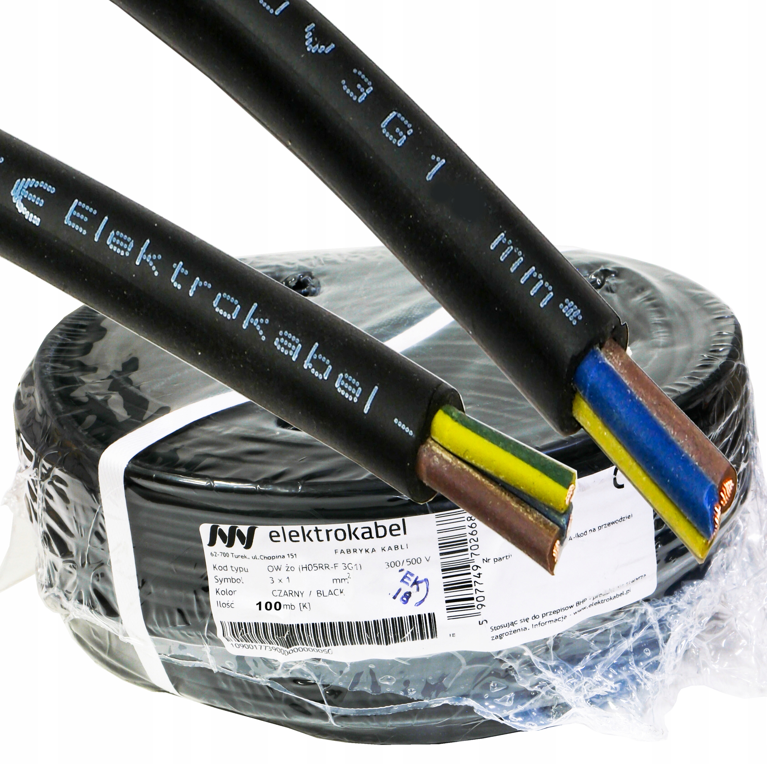 Gumový dielenský kábel Ow 3x1 Cu 3x1 mm rolka 100 m