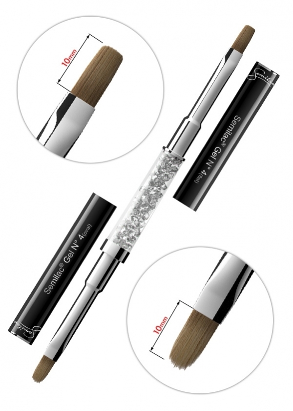PĘDZEL SEMILAC GEL BRUSH N4 FLAT+OVAL do żelu