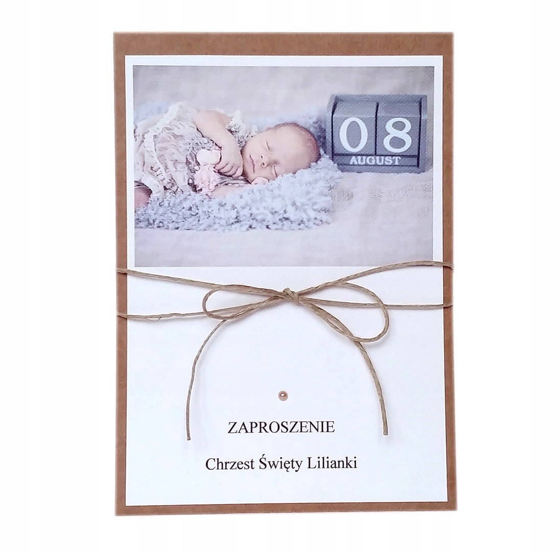 zaproszenia na chrzest ze zdjęciem urodziny eco