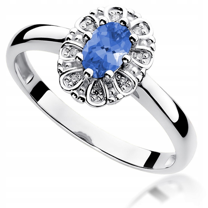 

Pierścionek Złoty Z Tanzanitem I Brylantami