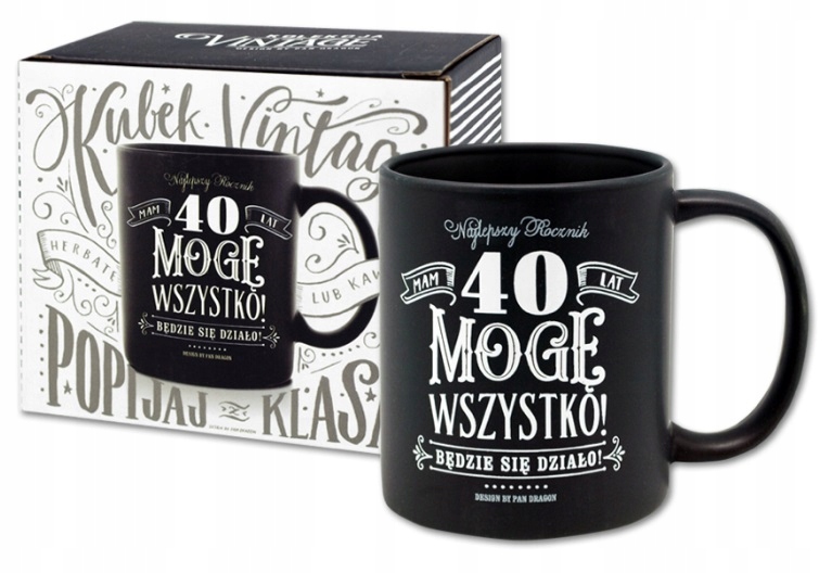 

Kubek Vintage Mam 40 Lat Mogę Wszystko