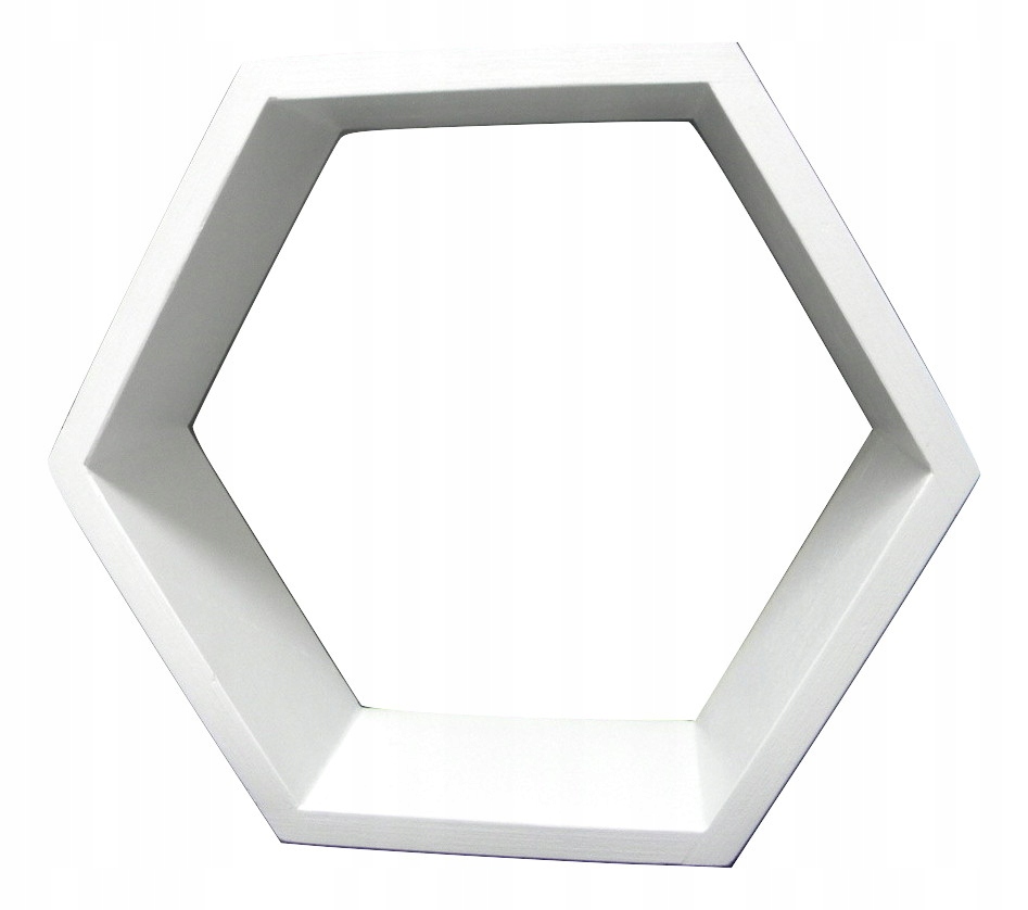 

Drewniana Półka Plaster Miodu Hexagon Biała