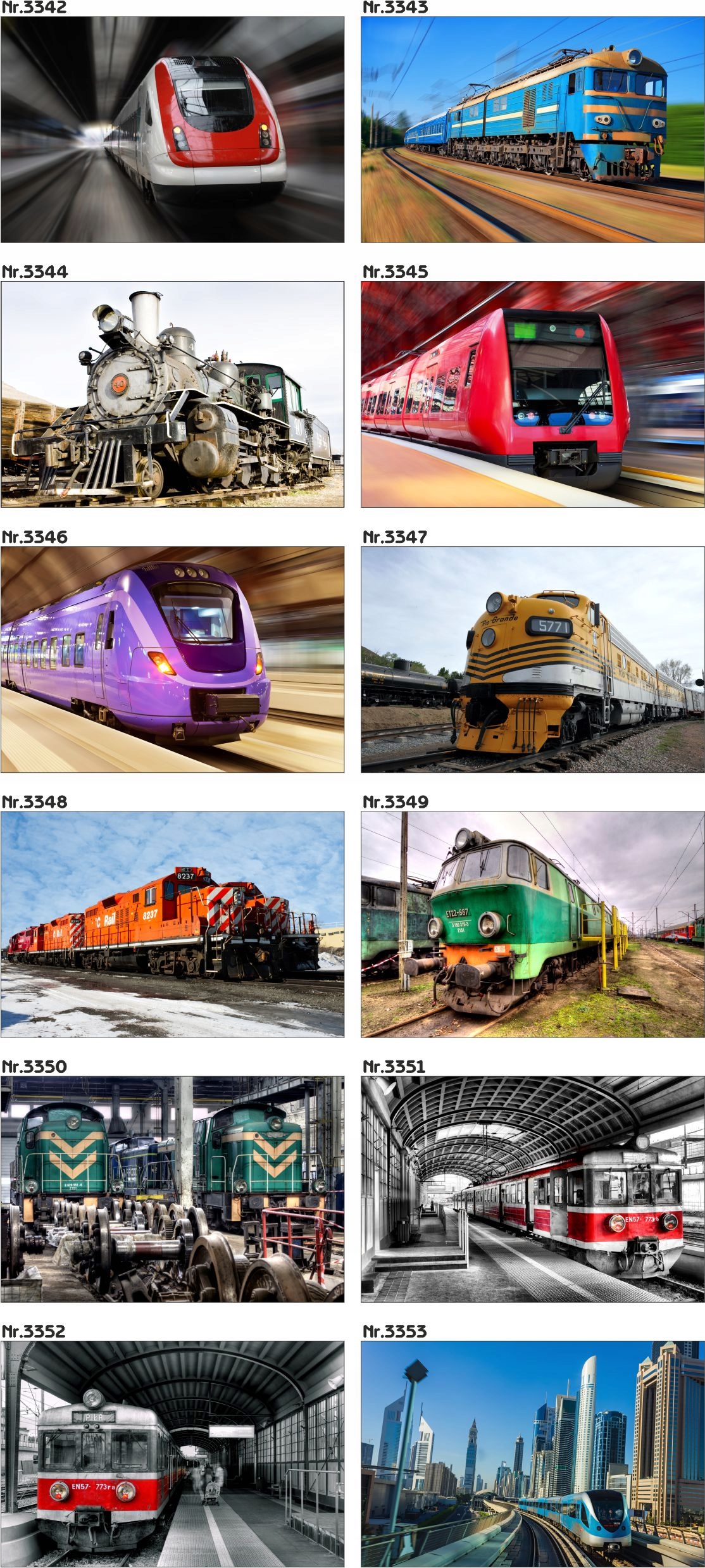 Plakat pociąg,pociągi, lokomotywy,3d,kolej 70x50cm Marka Deco-Wall