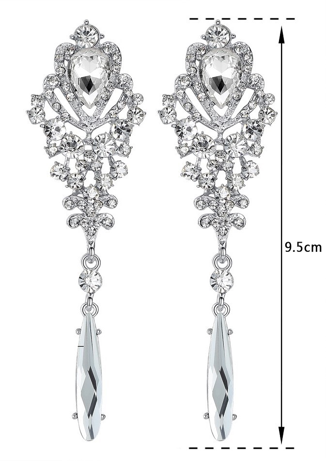 KOLCZYKI SREBRNE Z CYRKONIAMI, EFEKTOWNE, PIĘKNE Kamień Cyrkonia