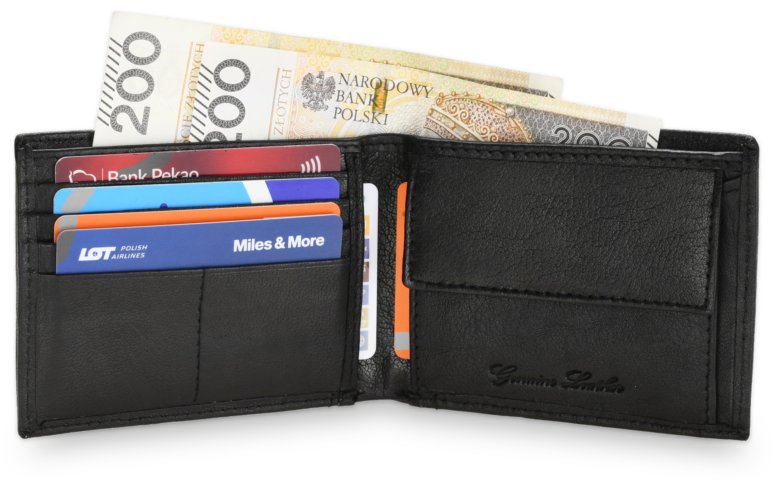 

Portfel Męski Skórzany Skóra Naturalna Czarny NC30