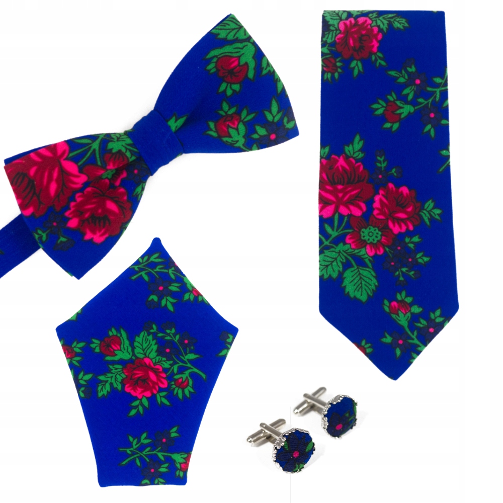 Poszetka niebieska FOLK ludowy JAKOŚĆprezent GÓRAL Materiał dominujący inny