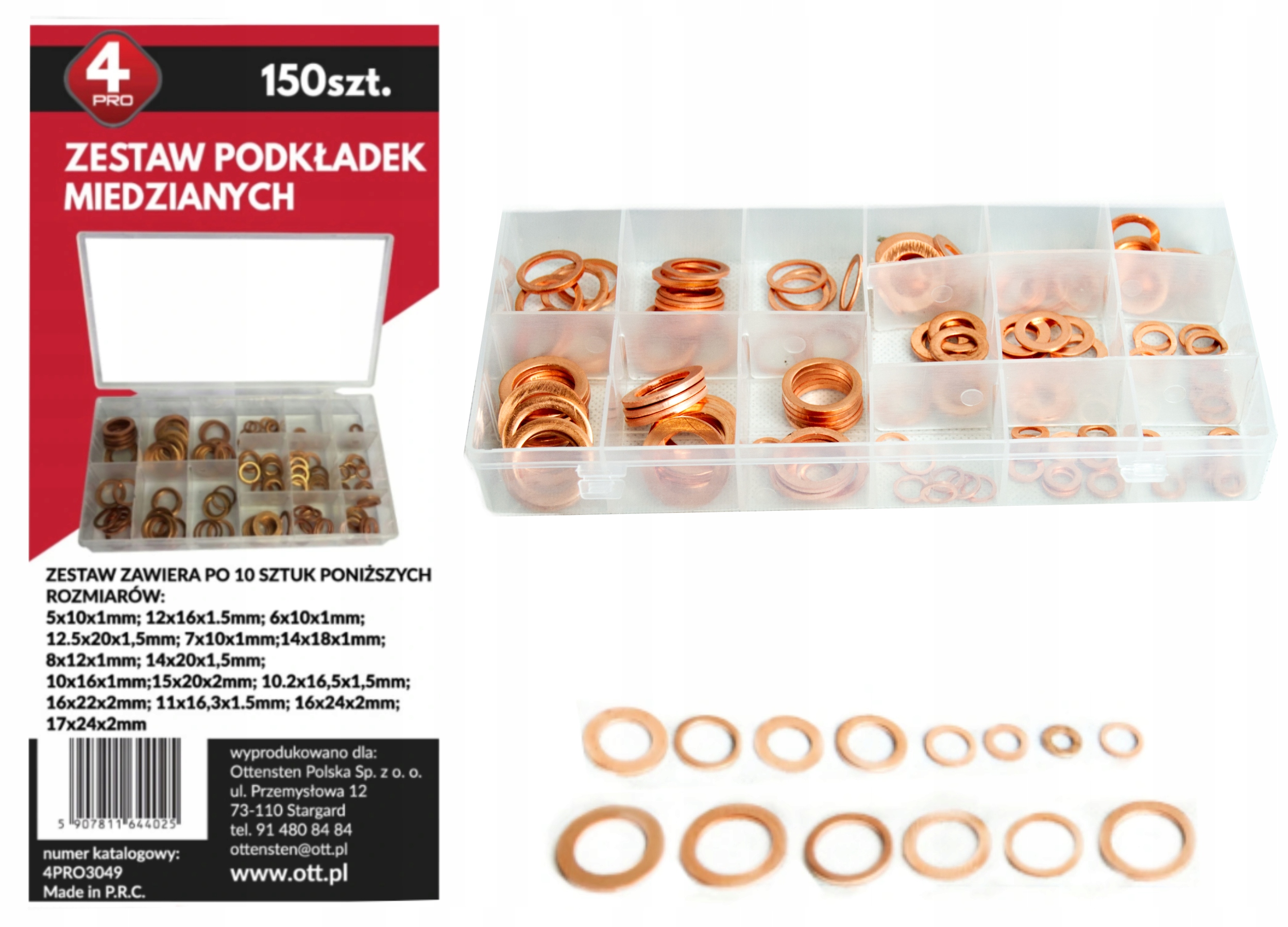 

Podkładki Miedziane Uszczelki Zestaw 150 Szt