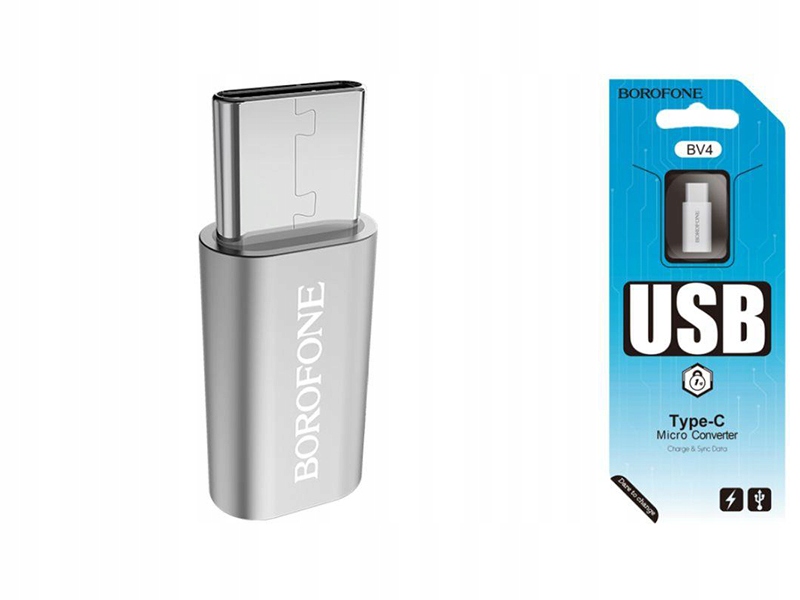 

Borofone adapter przejściówka microUSB Usb Typ C