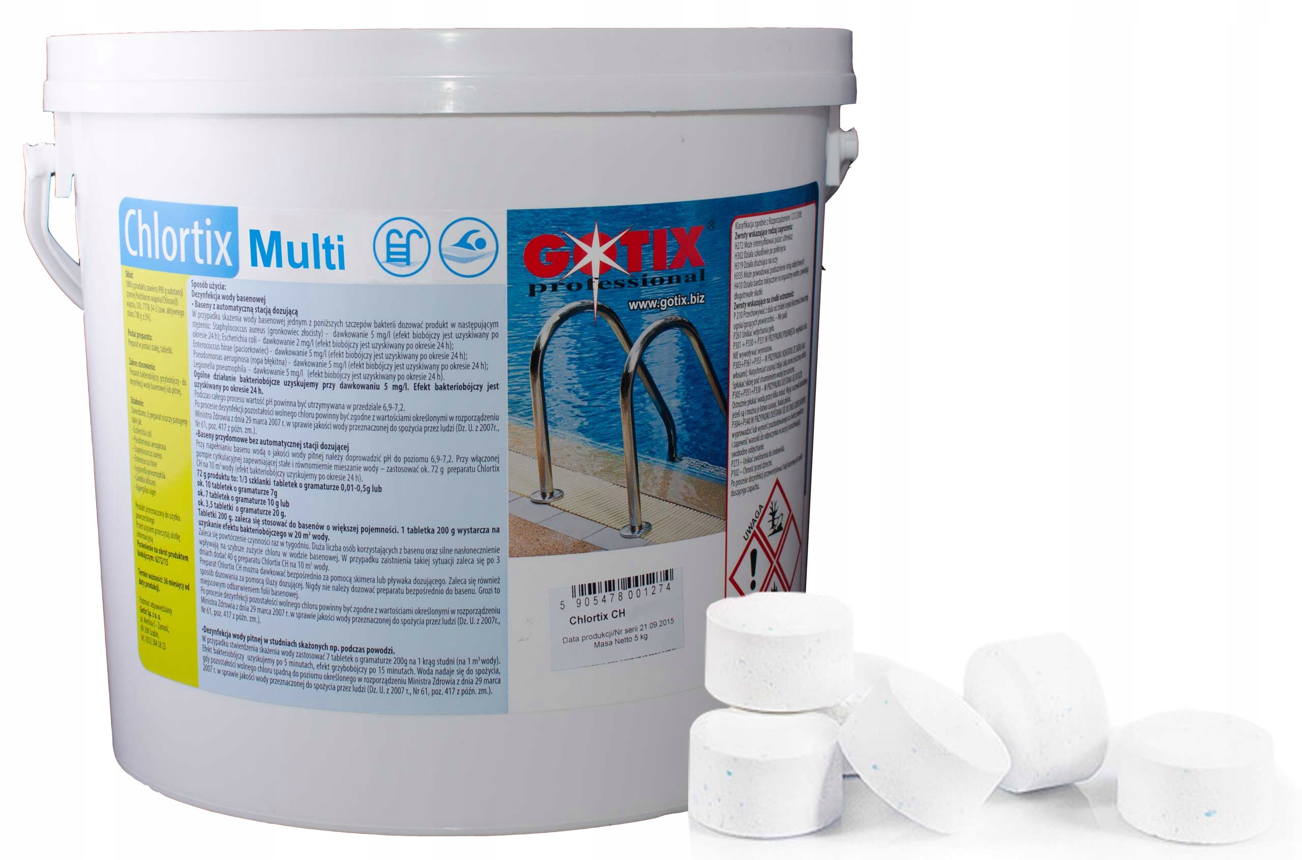 

Tabletki Chlorowe Multifunkcyjne 150x20g Gotix 3kg