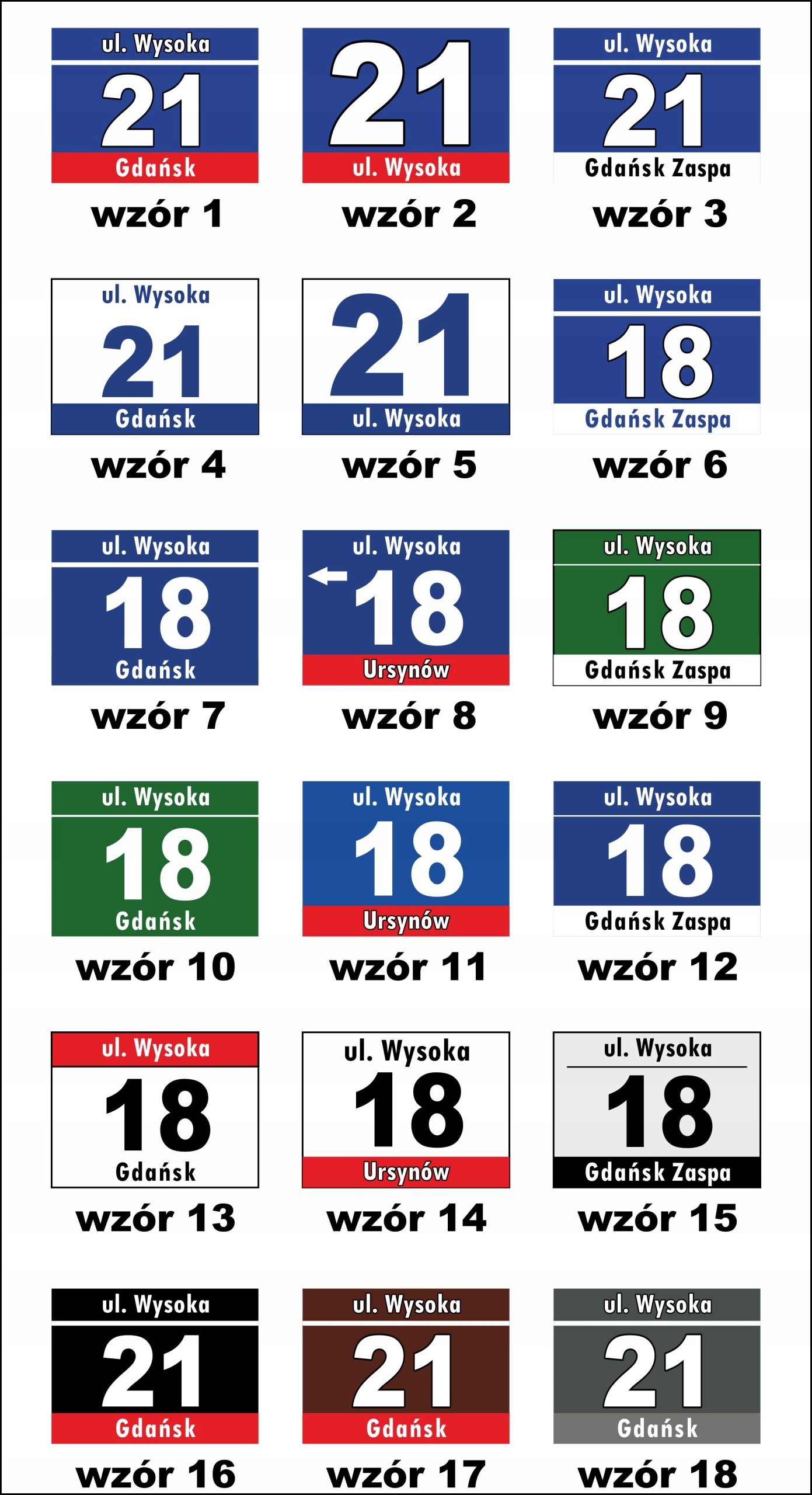 TABLICA ADRESOWA tabliczka NUMER NA DOM 30X20 cm Kolor inny