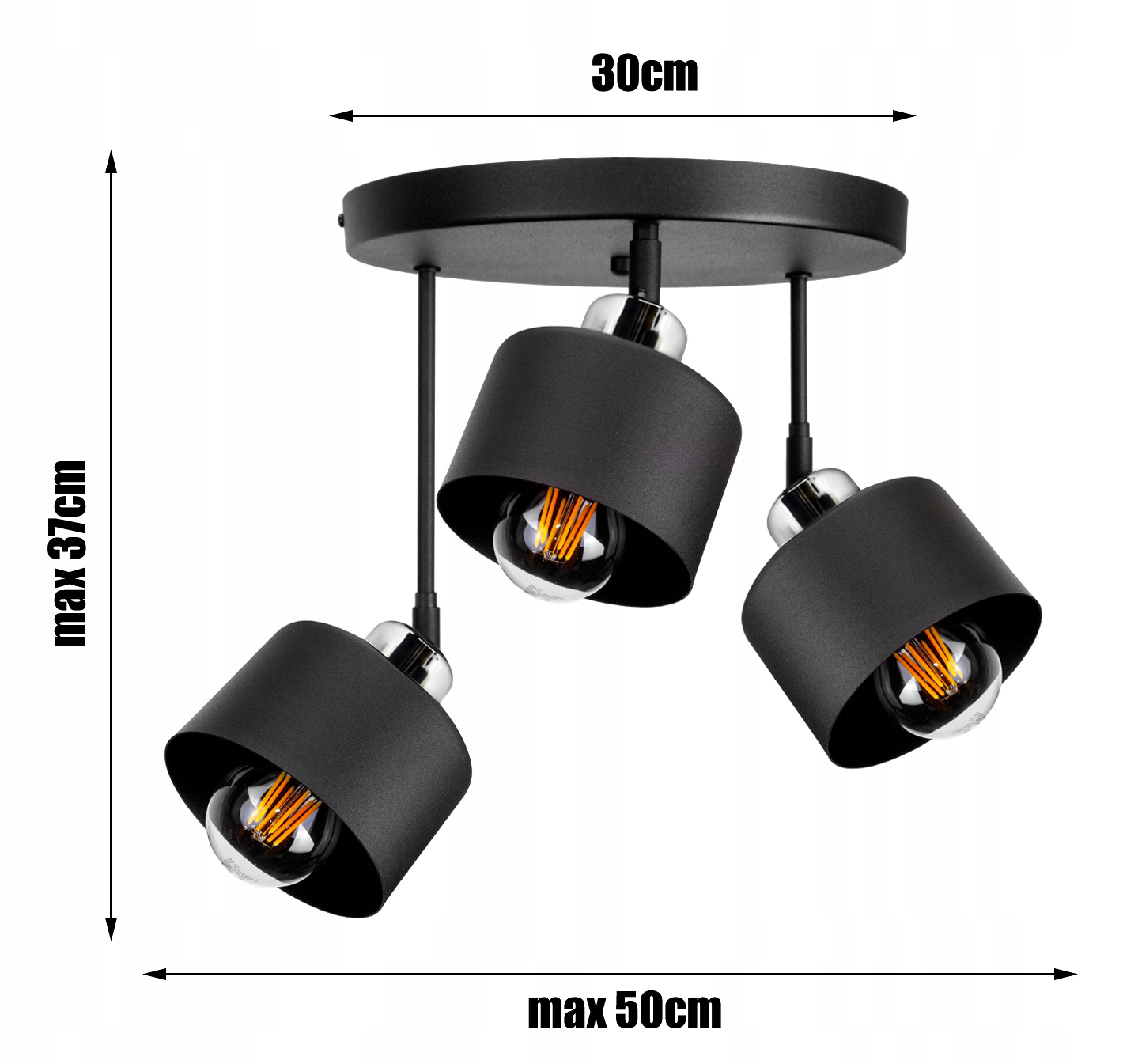 LAMPA SUFITOWA PLAFON ŻYRANDOL LOFT EDISON LED Kod producenta PLAFON/3/PRZEG/CH