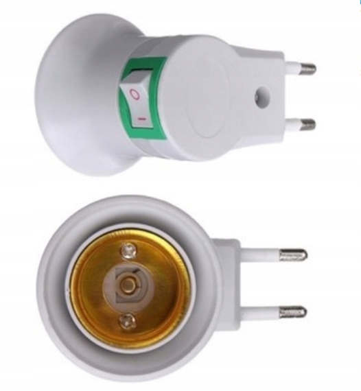 

Adapter gniazdo żarówki kątowy E27 wyłącznik (3584