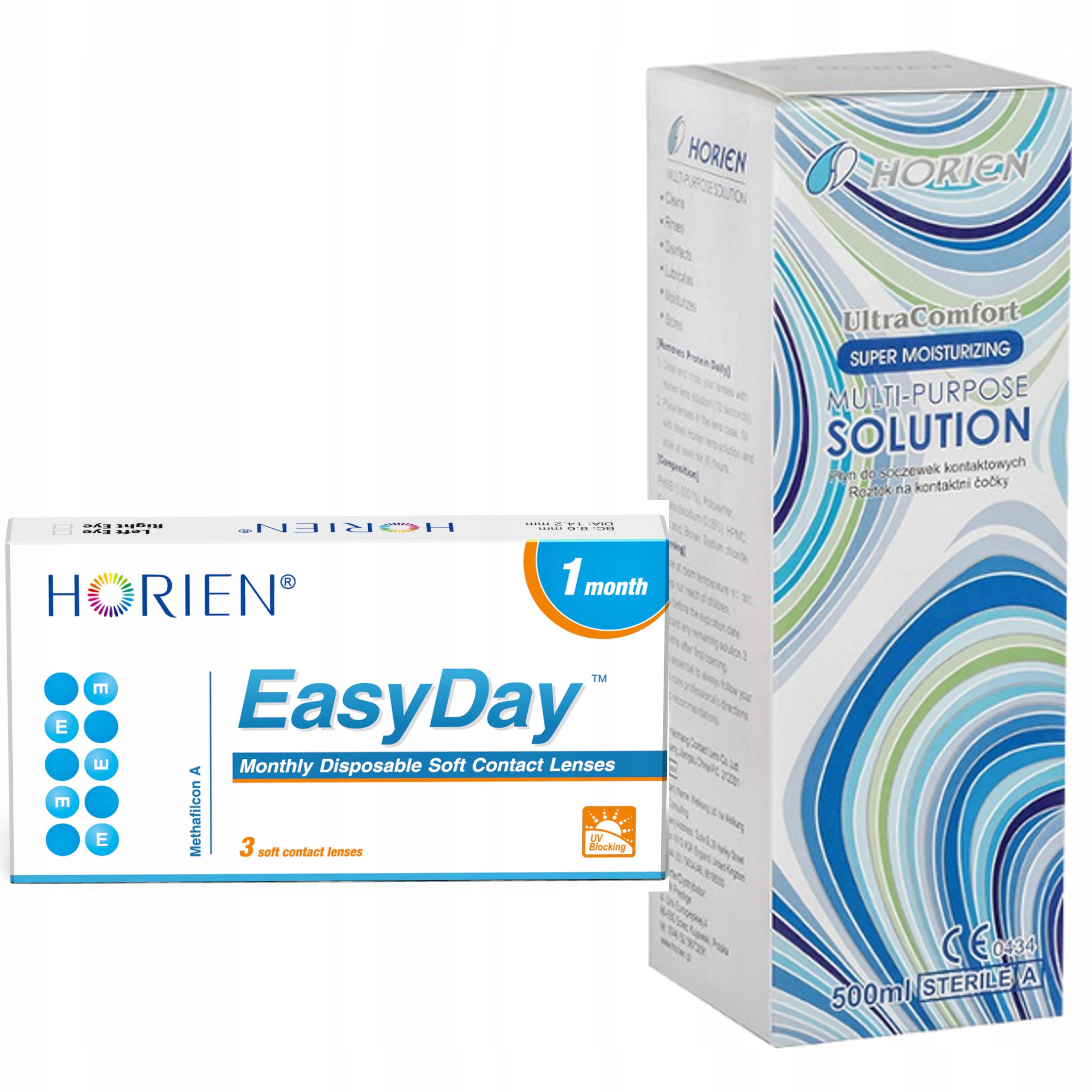 

Soczewki kontaktowe miesięczne HORIEN+płyn 500ml