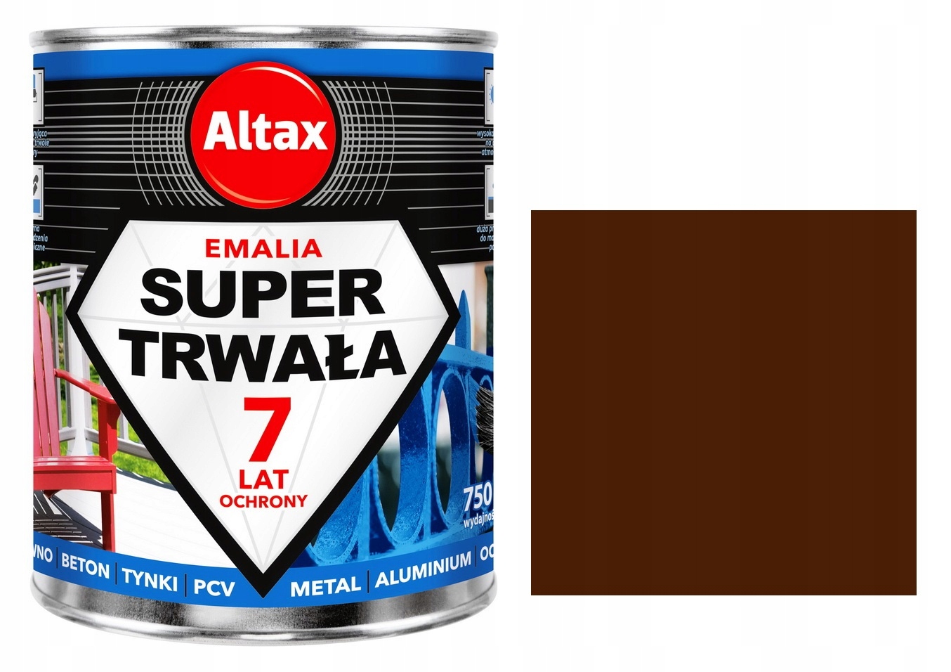

Altax Emalia Trwała 0,75L Farba Brąz