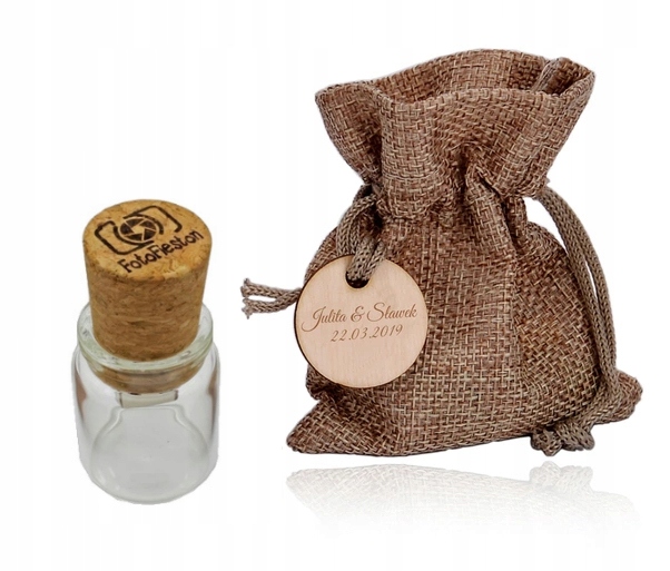 

Korkowy rustykalny Pendrive Boho Grawer 16 Gb juta