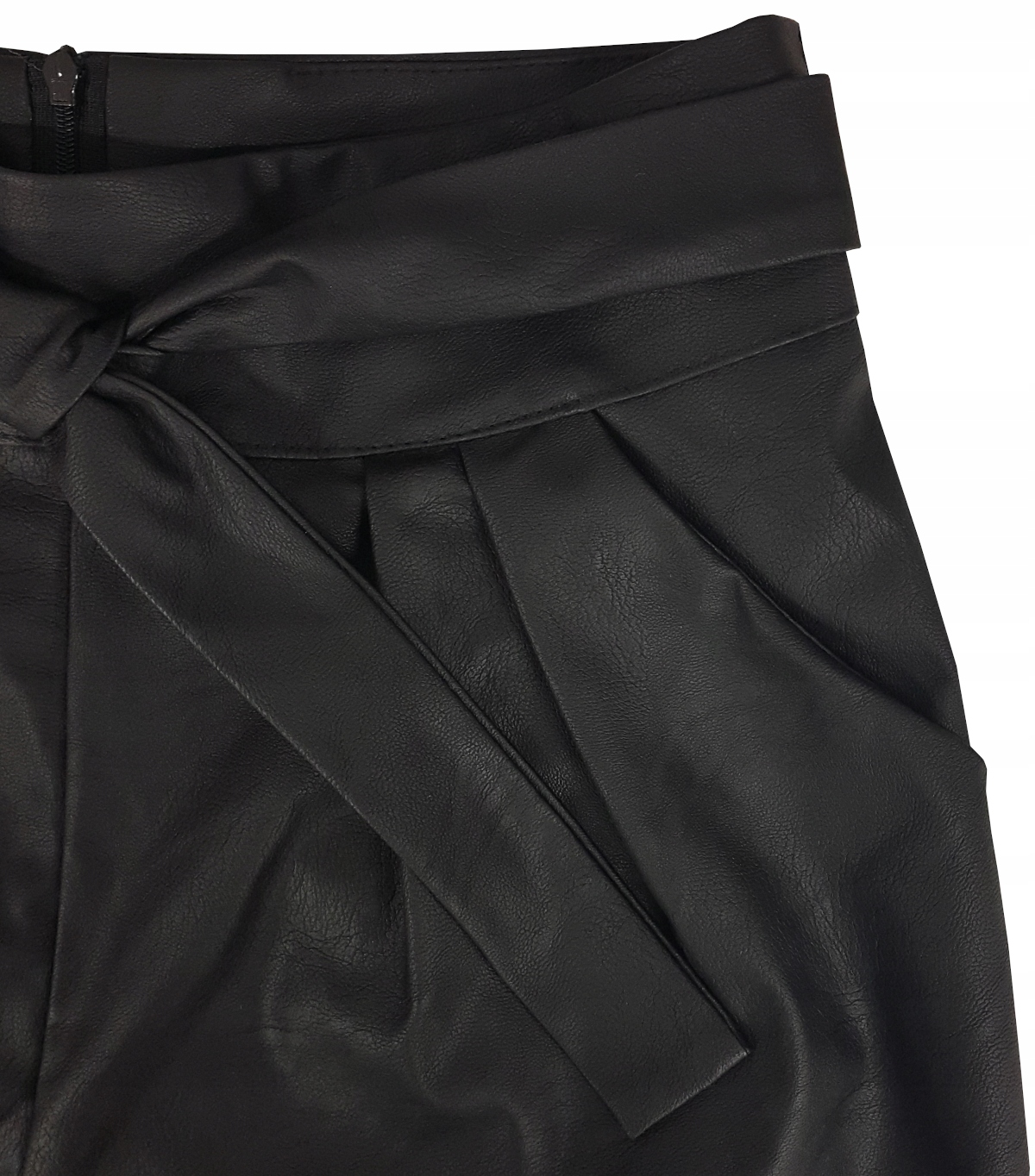 Kobiece SKÓRZANE SZORTY Z PASKIEM Ekoskóra 36_S Płeć kobieta