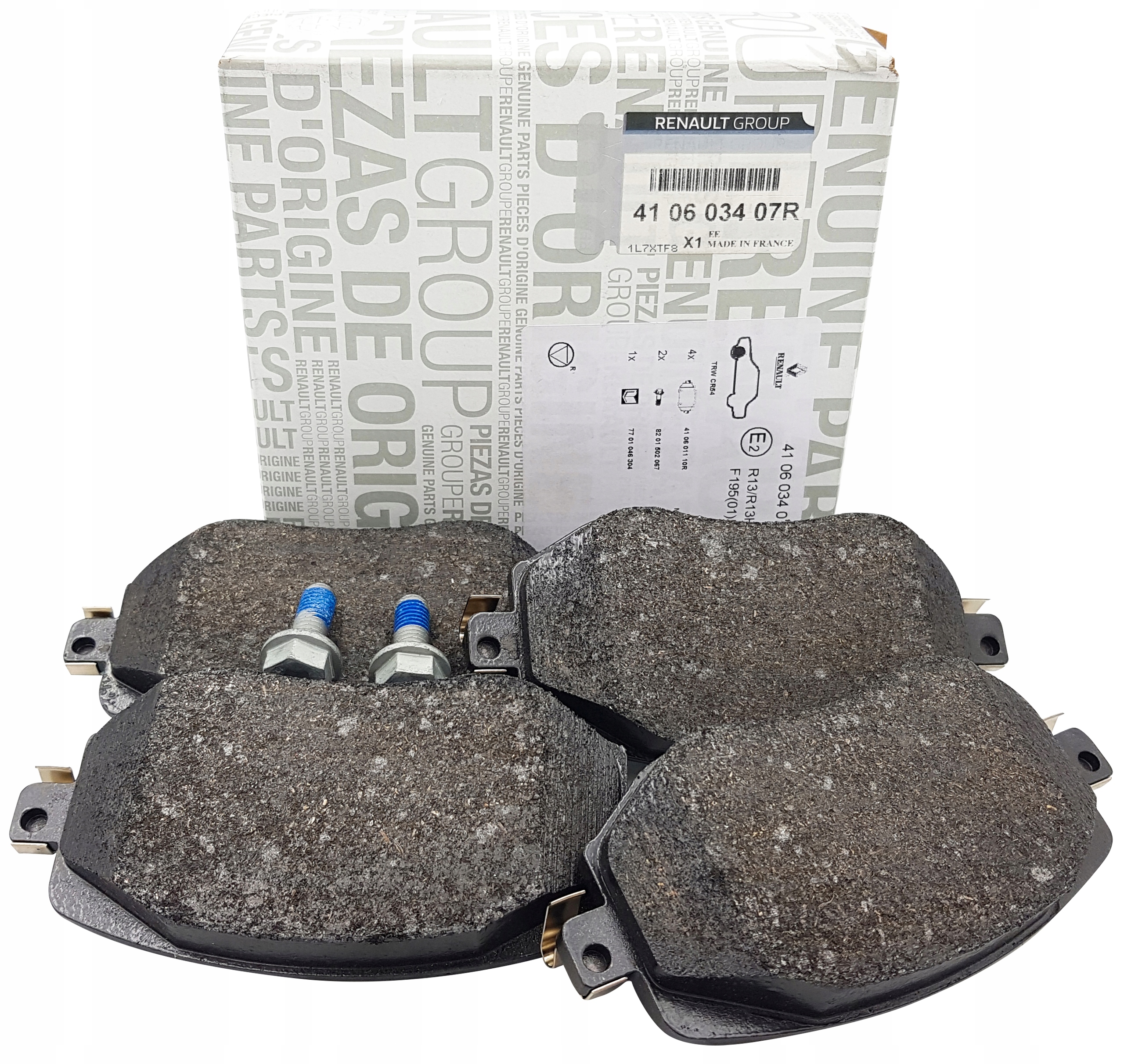 410603407R - ПЕРЕДНІ ГАЛЬМІВНІ КОЛОДКИ ORG ДЛЯ RENAULT MEGANE IV