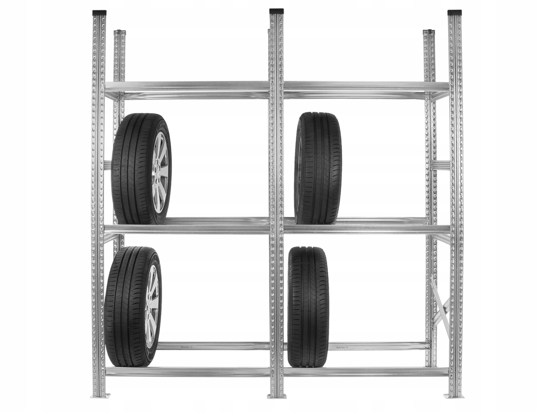 МЕТАЛЛИЧЕСКИЙ ОЦИНКОВАННЫЙ СТЕЛЛАЖ ДЛЯ ХРАНЕНИЯ 24 КОЛЕСА 235 ММ